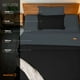 thumbnail image 2 of Dreamlab Edredón Individual Ligero y Juego de Sábanas con Fundas de Almohada Decorativas (5 piezas). Set de Colcha Ligera y Sábanas para Cualquier Temporada. Hipoalergénico. Trébol, Negro / Grafito, 2 of 9