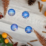 Blue Happy Hanukkah Celebration Of Lights Stickers | 1.5" inch Round | 100 Pack