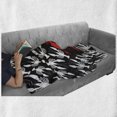 thumbnail image 6 of Lobster Soft Flannel Fleece Throw Blanket, Ocean Fauna Theme Group of Lobsters as Silhouette Shapes Pattern, Cozy Plush for Indoor and Outdoor Use, 50" x 70", Vermilion White, by Ambesonne, 6 of 6