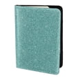 thumbnail image 2 of Pofeuu Teal Green Glitter Print Travel Document Organizer Passport Holder Men Women for Family (6.5 in x 4.5 in),Wallet Holder Credit Card Clutch Bag Case, 2 of 5