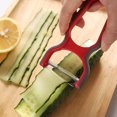 thumbnail image 4 of Pelador de verduras con mango de goma antideslizante, hoja de acero inoxidable, pelado suave, diseño ergonómico en forma de U, pelador de cocina, 4 of 7