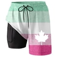 thumbnail image 3 of ibiyuan Men Swim Trunks 5 Inch with Compression Liner Quick Dry Mens Bathing Suits Drawstring Swimming Shorts Pockets Lightweight Funny Print Beach Swimsuit Swimwear,Light Green-B, 3 of 4