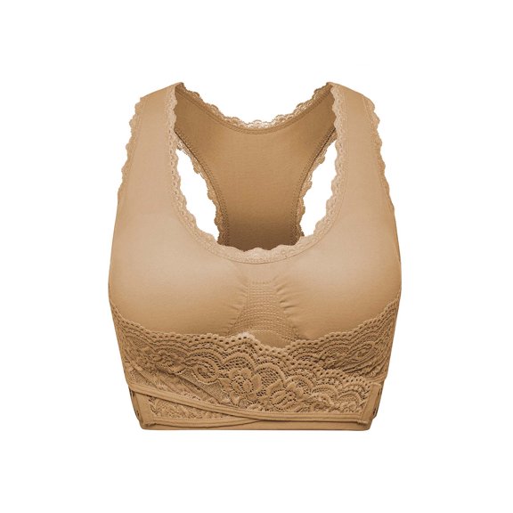 Tinglu Sexy Lace Bras Women Yoga Sport Bra Cross Front Side Buckle Underwear Bra