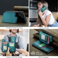 thumbnail image 4 of Mantto Case for Samsung Galaxy A33 5G with Card Holder, Retro PU Leather RFID Blocking Credit Card Slots Double Magnetic Clasp Flip Kickstand Shockproof Phone Cover for Samsung Galaxy A33 5G,Blue, 4 of 9