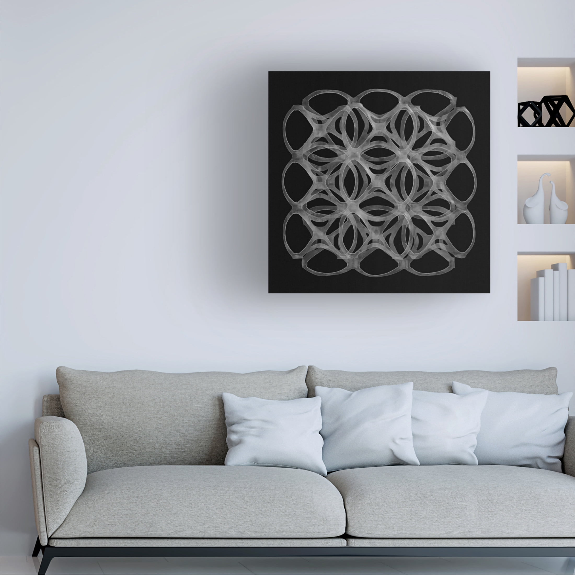 Canvas Wall Art - Berry Rosenthal 'Six Pack Holders I' Wall Art for Living Room, Bedroom, or Office Décor by Trademark Fine Art - 18 x 18 Inches