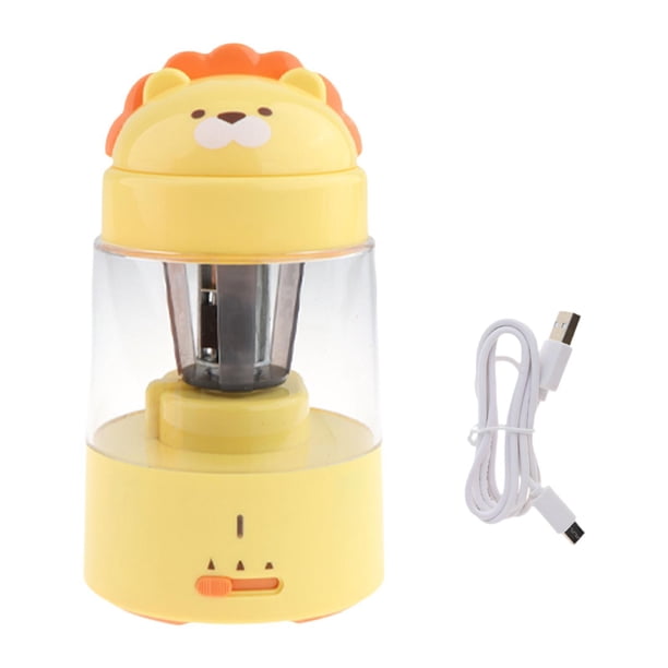 Sacapuntas semiautomático, sacapuntas portátil, útiles escolares, sacapuntas para niños amarillo