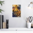 thumbnail image 3 of Elephant Stock Lotus Form Sitting Buddha Wall Art - Vertical Canvas Wall Art - Living Room Wall Decor - People Canvas - Orange And Blue Decor - 8" x 12", 3 of 8