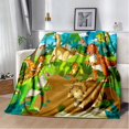 thumbnail image 1 of Mantas de franela con estampado 3D de dinosaurio para niños y adultos, ropa de cama cálida para viajes, mantas finas para camas, 1 of 4