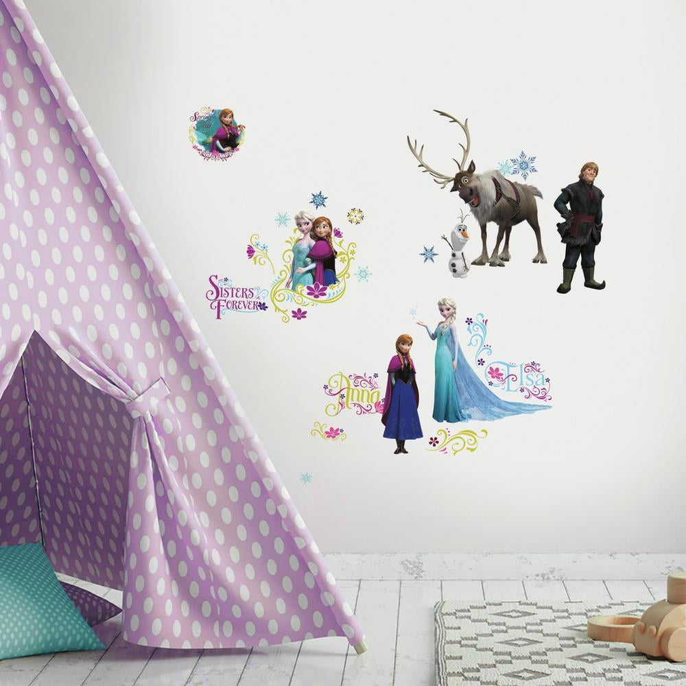 Roommates Frozen Peel And Stick Wall Decals With Glitter