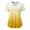 Yellow, variant on Womens Summer Tops Womens Summer Tops Women's Fashion Gradient Print Short Sleeve V Neck Blouse With Pockets Holiday Working T Shirt S