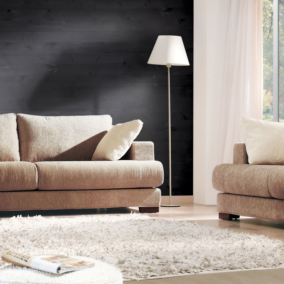 Rustic Black Peel & Stick DIY Real Wood Wall Plank Set