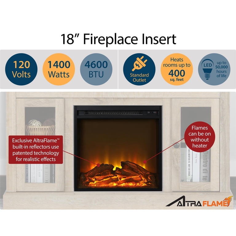 AltraFlame 18 x 18 Glass Front Electric Fireplace Insert, Black -  Walmart.com