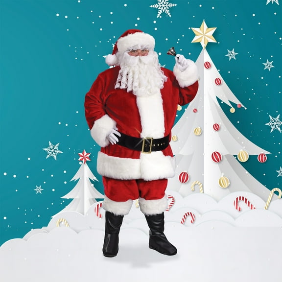 Fun World Red and White Santa Claus Body Skin Suit Men Adult Christmas Costume - One Size