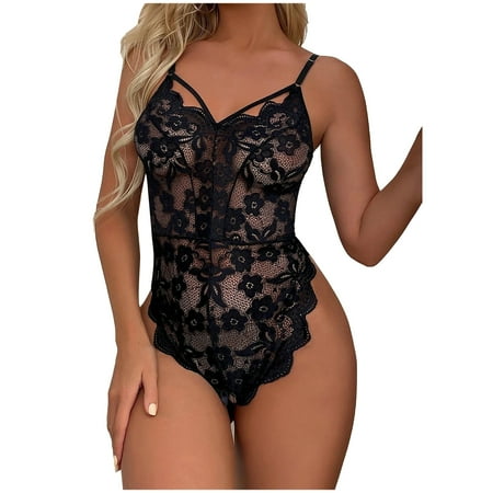 

Ausyst Lingerie for Women Sexy Sleepwear Sexy Women Lingerie Lace Hollow Out Bandage Temptation Babydoll Underwear Sleepwear Jumpsuit Bodysuits Pajamas Boudoir Outfits Summer Clearance