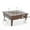 Brown, variant on LeisureMod WGR-27-GL 20 x 26.8 x 26.8 in. Walbrooke Outdoor Patio Aluminum Square Fire Pit Side Table with Lid & Fire Glass, Grey