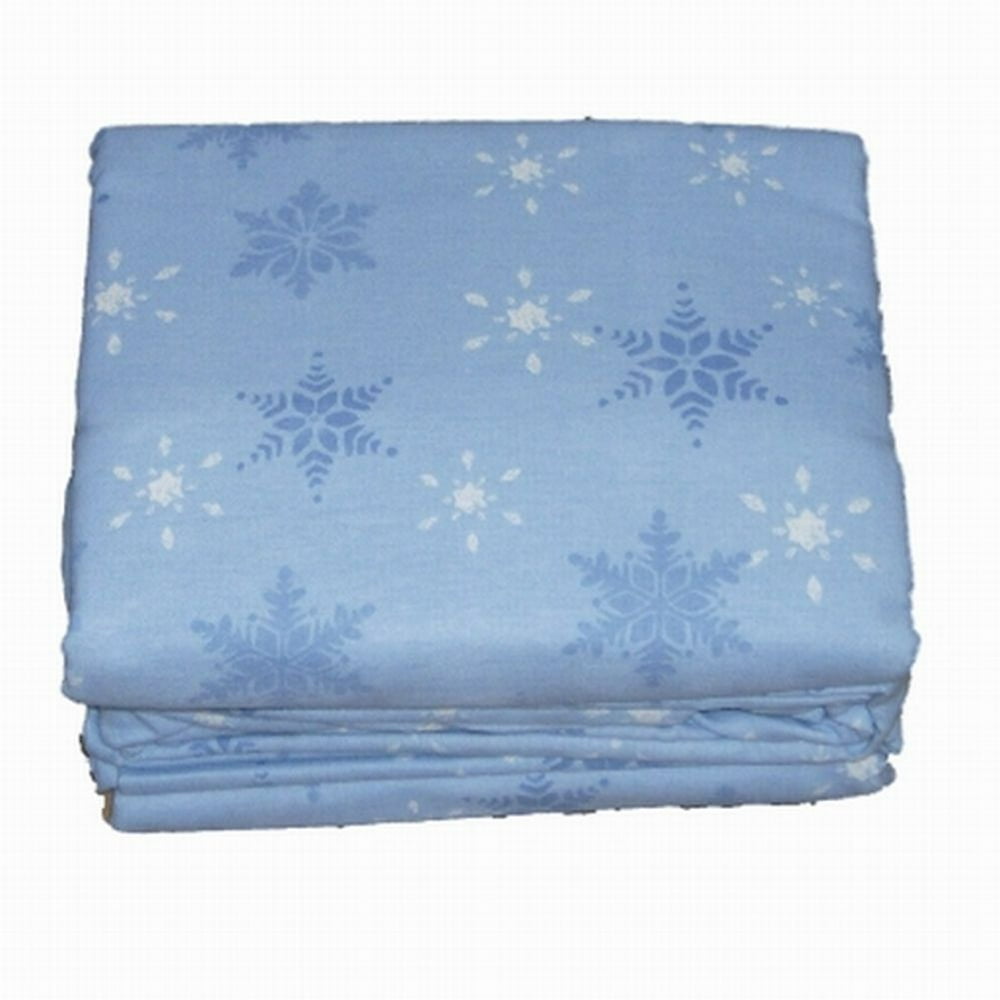 NorthCrest Flannel Sheet Set Blue Snowflake Twin Bed Size Sheets
