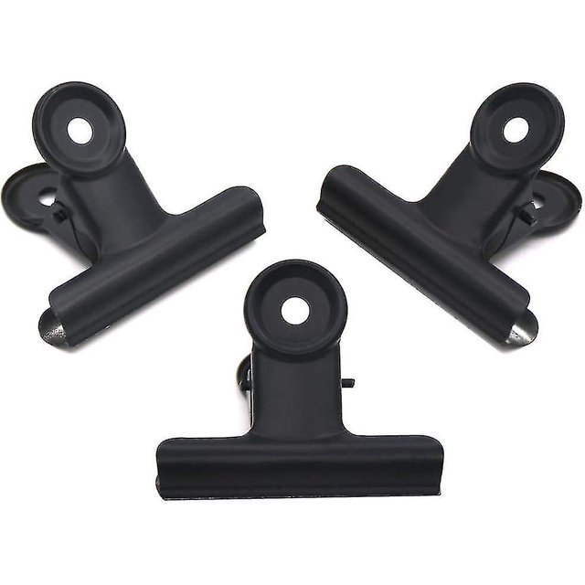 Paquete de 30 clips de metal negros con forma de toro, clips de papel con bisagra grande de 2 pulgadas para fotos (negro, 51 mm)