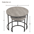 thumbnail image 5 of Yaheetech Nesting Coffee Table with Round Wooden Tabletop for Living Room, Gray, 5 of 9