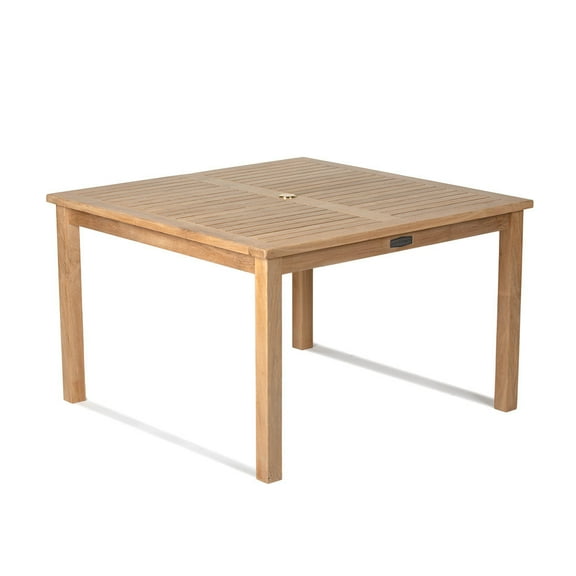 Titan Great Outdoors Grade A Teak 47in Square Bistro Table, Indoor Outdoor Solid Wood Patio Furniture