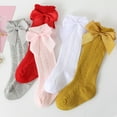thumbnail image 7 of Cenuakty Infant Girls Socks, Cute Bowknot Decoration Knee-Length Knitted Lolita Socks for 0-2 Years Old, 7 of 7