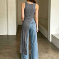 thumbnail image 6 of Karymi Blouses for Women Scoop Neck Long Sleeveless Cami Top, Side Ruched High Slit Maxi Tank, Sleeveless Tunic Vest T Shirts for Women, 6 of 7