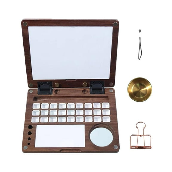 Portable Multi-functional Wooden Watercolor Box Travel Painting Palette Box