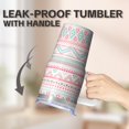 thumbnail image 5 of Boho Themed 20oz Tumbler with Lid and Straws, Stainless Steel Insulated Travel Coffee Mug, Double Wall Vacuum Bohemian Leakproof Cup, 5 of 5