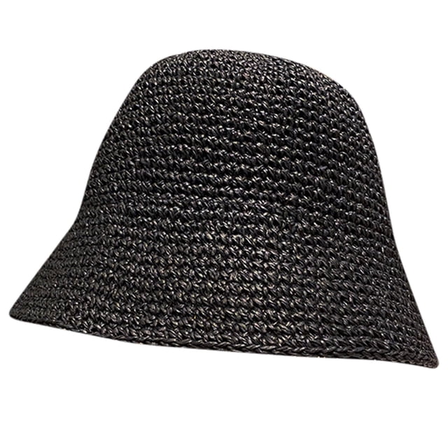 Womens Sun Hats Handmade Straw Bucket Wide Brim Packable Travel Summer Cap with UPF 50+ for Beach Outdoor Activities