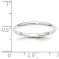 thumbnail image 4 of Platinum 2mm Half-Round Wedding Band Ring Size 7.5, 4 of 7