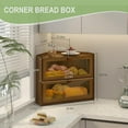 thumbnail image 2 of Bamboo Corner Bread Box for Kitchen Countertop, Large Bread Container Storage Bamboo Wooden Farmhouse Bread Box with Window Bread Holder, 2 of 14