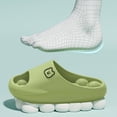 thumbnail image 3 of Massage Bubble Slippers for Women Men Nonslip Quick Drying EVA Shower Shoes Cloud Slides Platform Sandals Green Size 7, 3 of 6