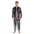thumbnail image 3 of FORMRS Onesies Pajama for Adults Unisex Hoodie Winter Jumpsuit One Piece Sleepwear, Sizes S-2XL, Dark Flowers Pattern, 3 of 7