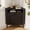 Black, variant on EYYTHUNG Fluted Corner Cabinet with Open Storage, Modern Small Corner Floor Cabinet with 2 Doors & Adjustable Shelf, Wooden Narrow Storage Organizer for Small Space, Black