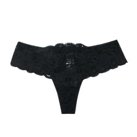 

wendunide womens underwear Panties For Women Lace Panty With Cross Front Detail Crochet Lace Lace Up Panty Hollow Out Underwear Women s Panties Black XL