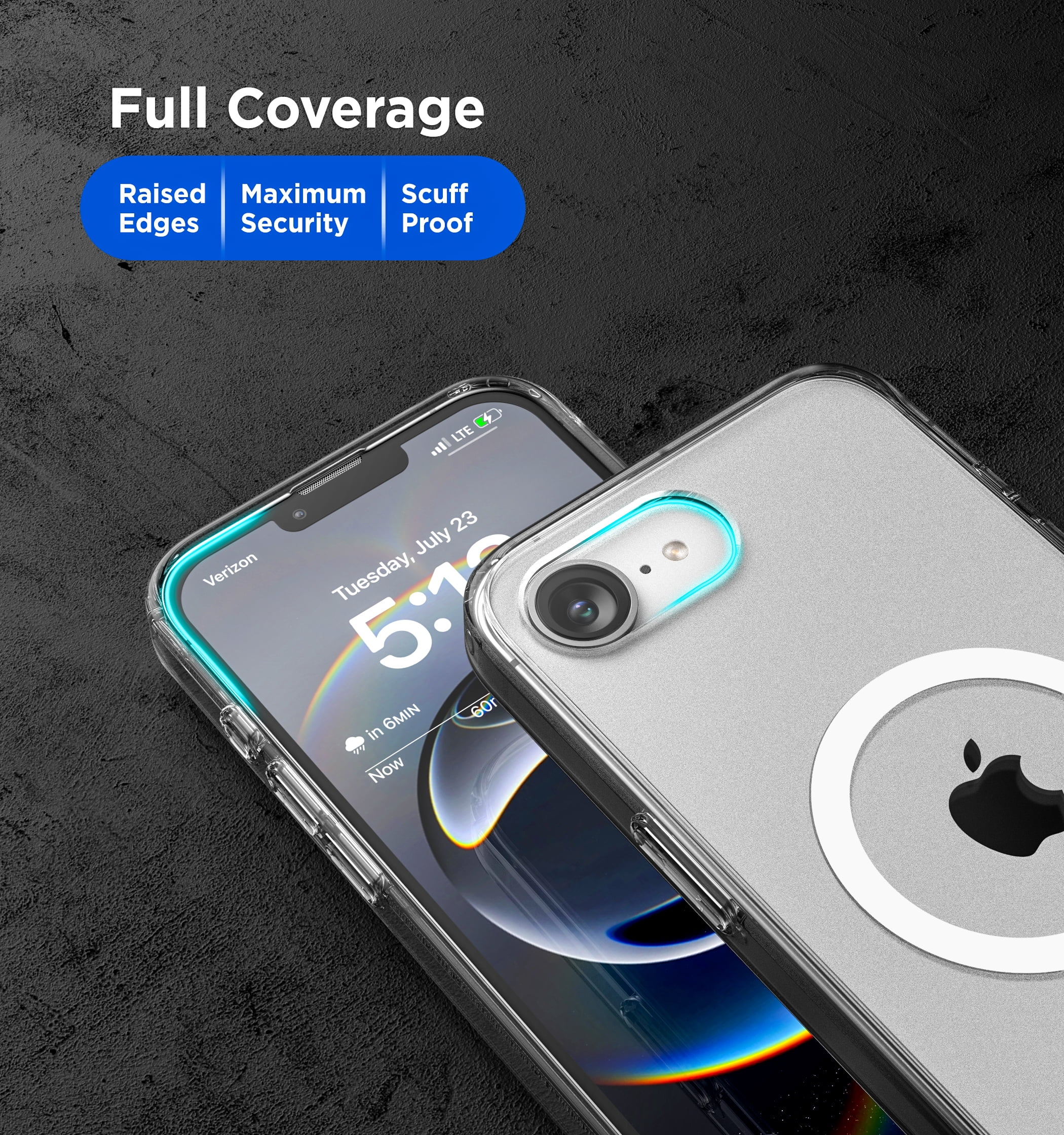 Encased Belt Clip Case for iPhone 16e with Phone Holster, (2025) Compatible with MagSafe (Crystal Clear)