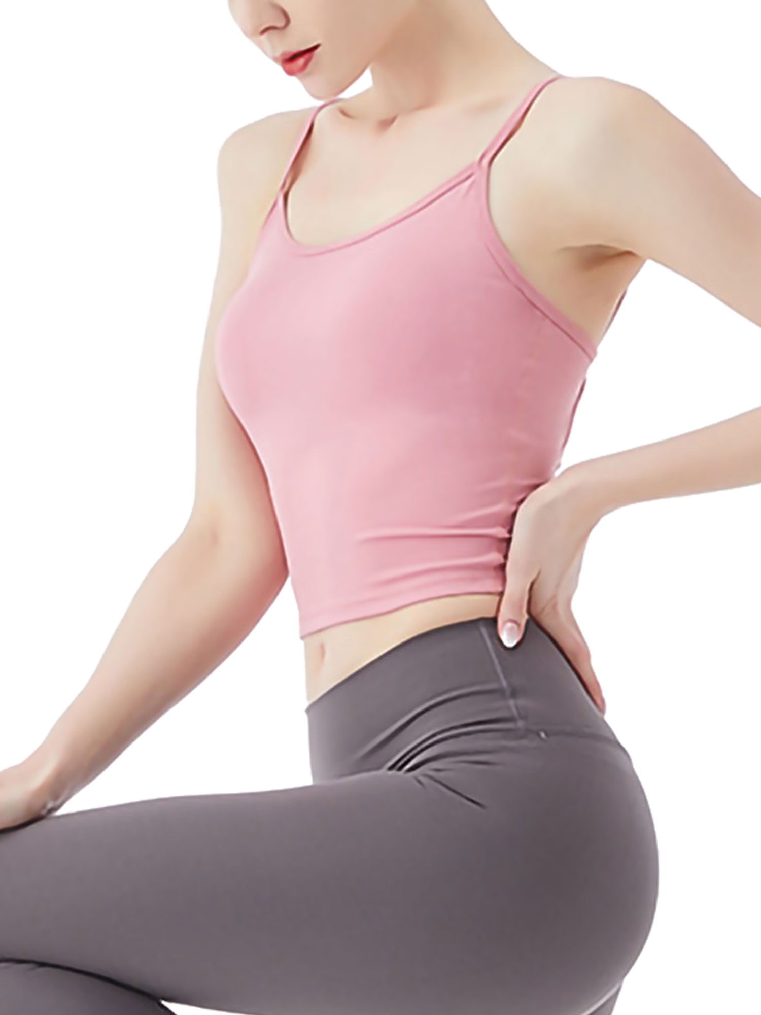 Women's Mesh Padded Sports Bra Crop Tops Yoga Workout Gym Fitness Vest Shaper DS 