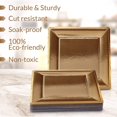 thumbnail image 5 of PARTY DISPOSABLE 20 PC SQUARE CHARGER SET | 20 Charger Dinner Plates | Heavy duty Paper Plates | Elegant Metallic Gold Finish | for Upscale Wedding and Dining (Charger Collection – Metallic/Gold), 5 of 7