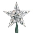 thumbnail image 2 of Northlight 9" Lighted Silver Wire Star Christmas Tree Topper - White LED Lights, 2 of 4