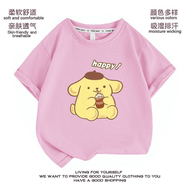 ★WAIKEI★ Pompompurin big graphic short sleeve t-shirt red Sweet Pompompurin Kawaii Sanrio Anime Short Sleeve T-Shirt