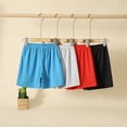 thumbnail image 5 of Fdqin Boys Shorts 4 Pcs Mesh Athletic Basketball Short Elastic Waist Workout Casual Jogger Short Activewear Grey Blue Red Black 5-6 Years, 5 of 9