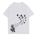 thumbnail image 2 of NAMTYQX Blouses for Women Dressy Casual Crew Neck Cool Loose Fitting Stylish Short Sleeve Lightweight Oversized Printed Fullprint T Shirts for Women Black Size 3XL, 2 of 4