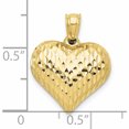 thumbnail image 2 of 10K Yellow Gold Polished & Textured 3-D Heart Pendant (20 X 16) Made In Indonesia -Jewelry By Sweet Pea, 2 of 5