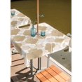 thumbnail image 2 of Outdoor Tablecloths with Umbrella Hole & Zipper, Light Brown Moroccan 54x54 Inch Square Tablecloths, Modern Geometric Abstract Art Waterproof Table Cloth, Patio/Pool/Picnic Table Covers, 2 of 8