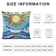 thumbnail image 5 of Orinice Sun Clouds Waves Graphic Decorative Cushion Throw Pillow Cover for Home Couch Living Room Bed Sofa 24x24in, 5 of 5