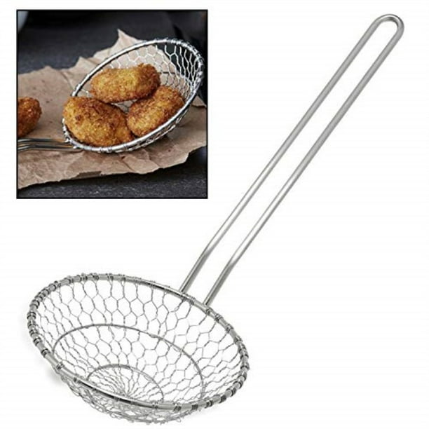 hicook stainless steel kitchen spider strainer skimmer ladle food dumpling noodle strainer for