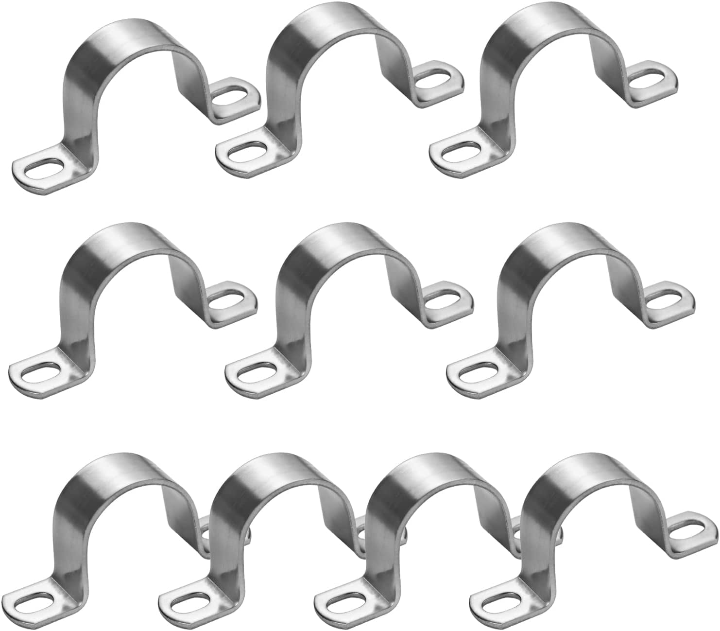 10 Pcs 40mm Heavy Duty 2 Hole UTube Strap Clamp,Stainless Steel304