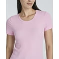 thumbnail image 3 of Real Essentials 4 Pack: Women's Ribbed Knit Short Sleeve Crew Neck T-Shirt (Available in Plus), 3 of 6