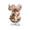 thumbnail image 1 of 360° Rotating Reindeer Acrylic Display, 2D Christmas Tabletop Decor With Base - Festive Atmosphere Ornament, 1 of 6