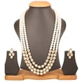 thumbnail image 4 of Sunsoul by Touchstone "Contemporary Kundan Collection" Indian Hollywood look/faux pearls bridal jewelry necklace in antique gold tone for women, 4 of 5