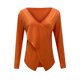 thumbnail image 4 of Puntoco Moda Mujer Cruz Sólido Manga Larga Transpirable Con Cuello En V Camisa Blusa tops Puntoco Puntoco-1500, 4 of 5